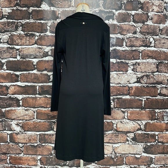 Trussardi Jeans NWT Midi Dress Long Sleeve Rectangle Neck Black Size X Large XL - Picture 10 of 16